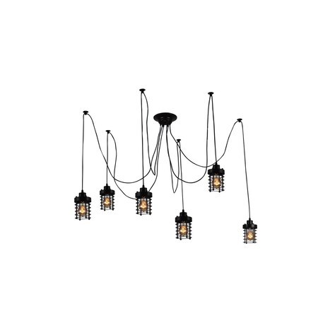 Cwi Lighting 6 Light Multi Light Pendant With Black Finish 9607P28-6-101